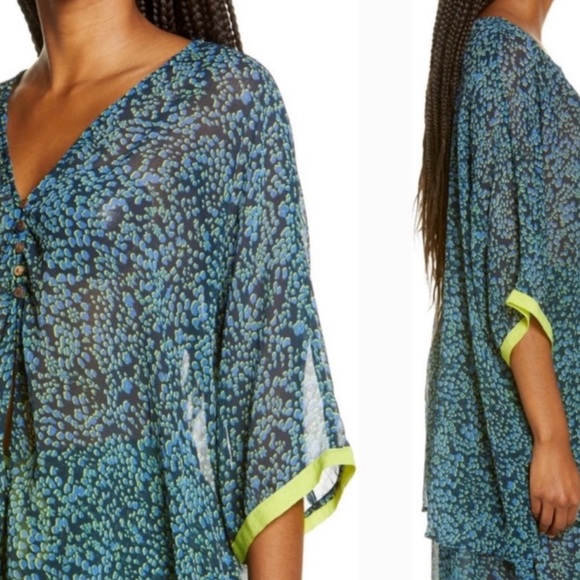 Free People Intimately Swim Cover Up Blue Green Small - Picture 10 of 10